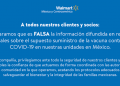 La empresa transnacional Walmart aclaró que es falso que distribuya o venda la vacuna contra el COVID-19 en sus unidades en México