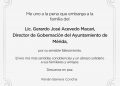 El ayuntamiento de Mérida informó del fallecimiento de Gerardo José Acevedo Macari, quien se desempeñara como director de Gobernación