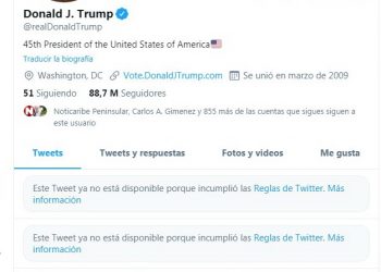 Le retiran voz al presidente saliente de Estados Unidos, Donald Trump, en las redes sociales: Twitter, Facebook e Instagram decidieron suspender sus cuentas
