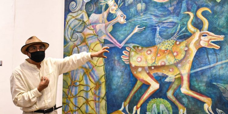 Arte y misticismo de tres culturas llega al Museo de la Ciudad en una exposición / El artista Abel Vázquez celebra 16 años de influencias artísticas en el Mérida Fest 2021