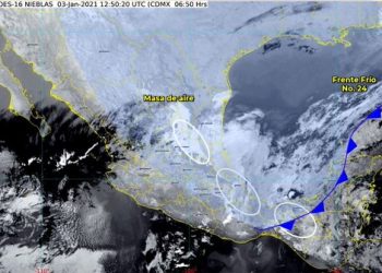 Durante las próximas horas se mantendrá el potencial de lluvias puntuales muy fuertes (de 50 a 75 milímetros [mm]) en el occidente de Campeche y Península de Yucatán