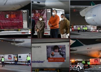 Al aeropuerto de la Ciudad de México llegaron las 800 mil dosis comprometidas por la empresa china Sinovac, informó hoy el secretario de Relaciones Exteriores, Marcelo Ebrard