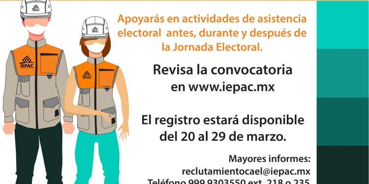 IEPAC en coordinación con el INE, convocan a las y los ciudadanos interesados en trabajar como Capacitadores Asistentes Electorales Locales (CAEL), para el Proceso Electoral Ordinario 2020-2021