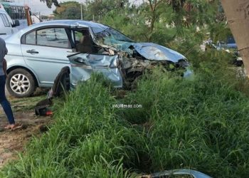 Conductora perdió el control de su auto y chocó contra un árbol con sus bebés: fueron auxiliados por la Guardia Nacional y la SSP