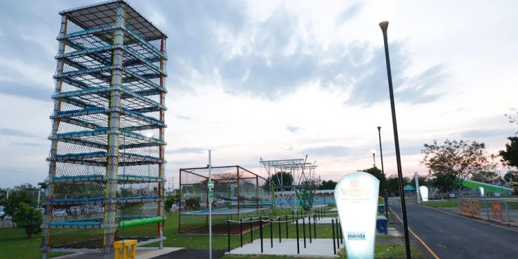 El Ayuntamiento de Mérida “mantiene los trabajos de rehabilitación en el Parque de Deportes Extremos ubicado en el poniente de la ciudad”, según dicen