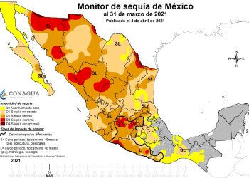 Las regiones Frontera Sur y Península de Yucatán se mantienen libres de sequía al concluir el primer trimestre de 2021
