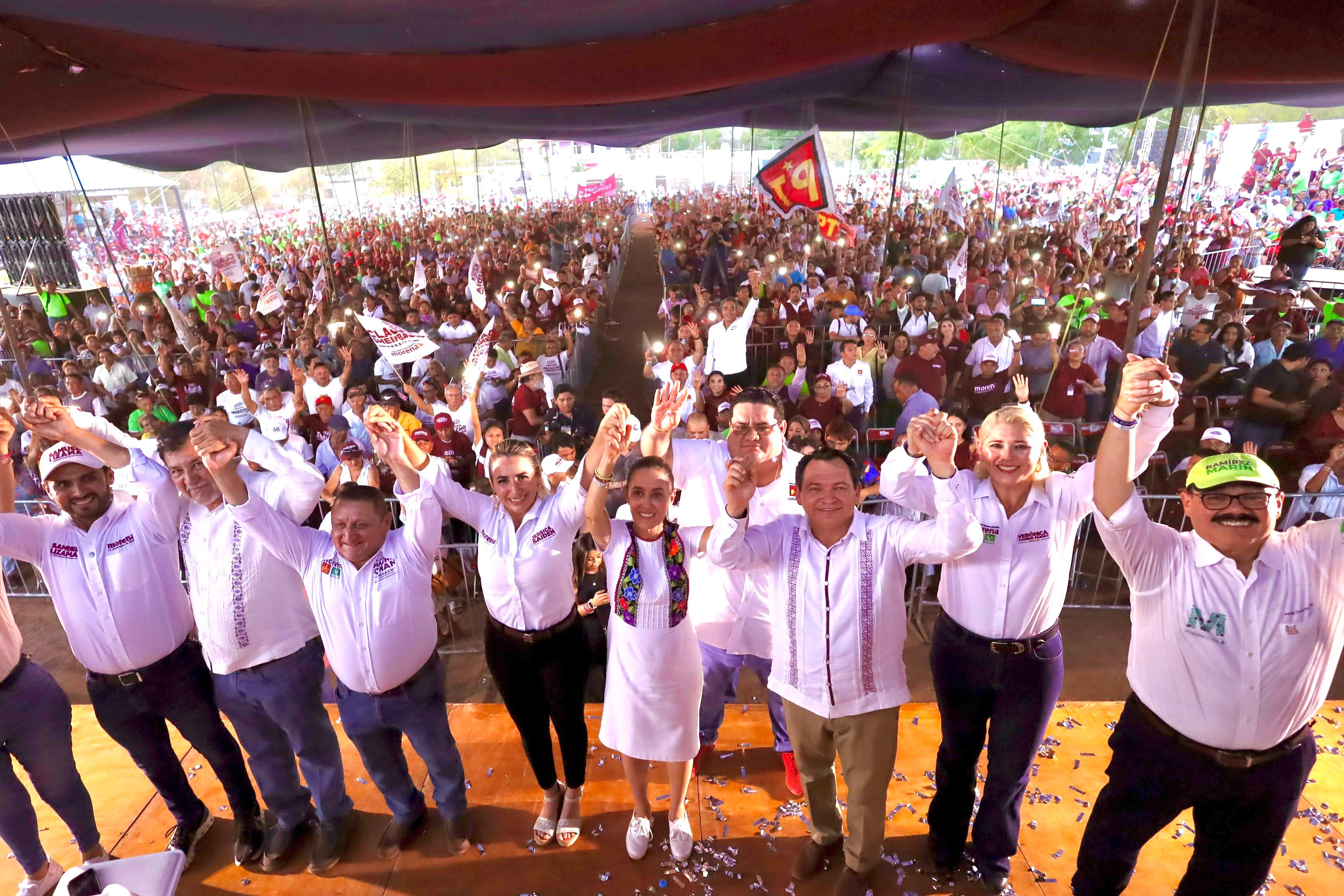 Claudia Sheinbaum y Huacho Díaz Mena, trabajarán junto a Florentino “Masha” Chan, para que en Kanasín el Bienestar sea para todas y todos