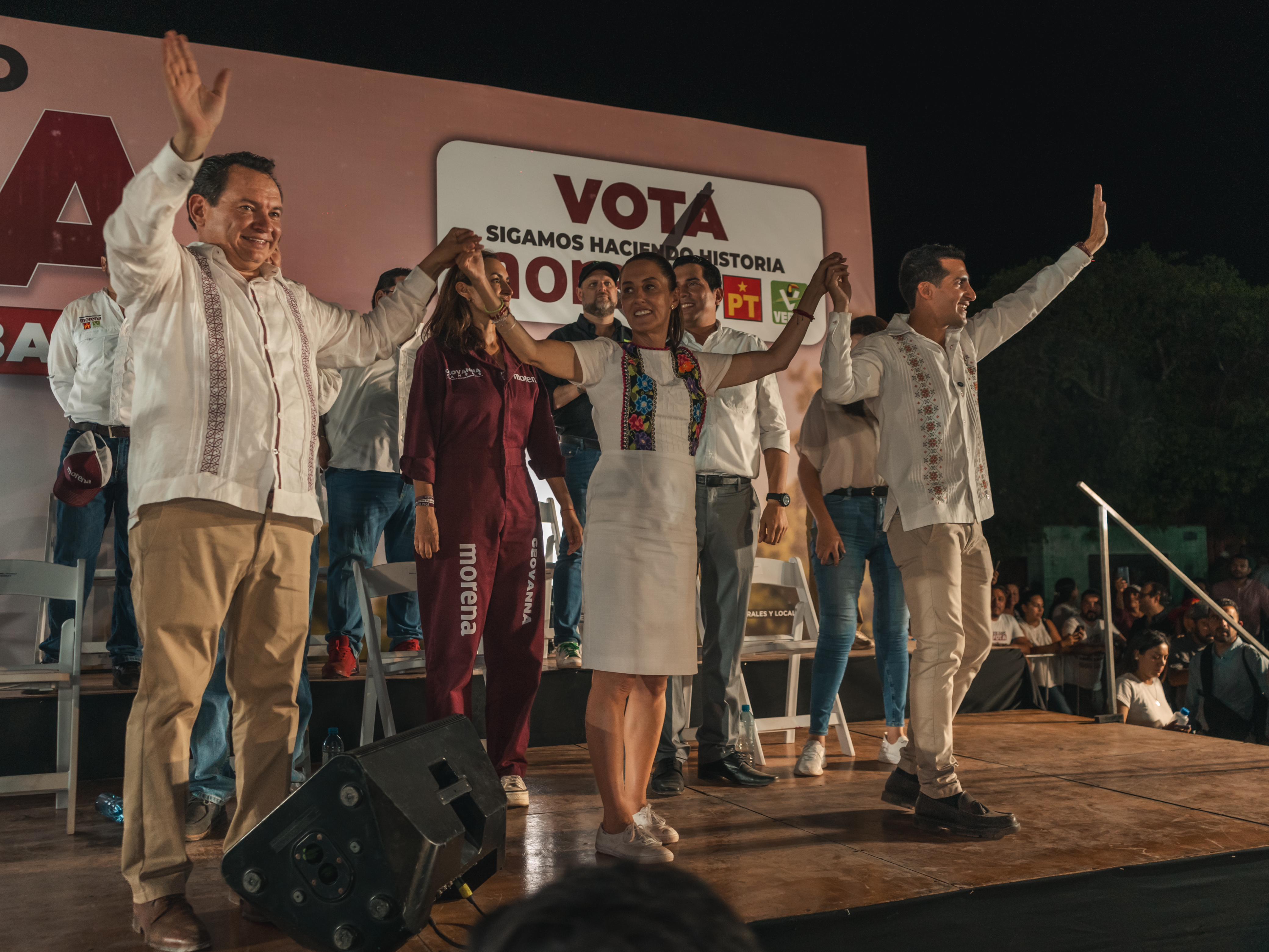 En el corazón del sur de Mérida, Rommel Pacheco recibió el respaldo de la doctora Claudia Sheinbaum a sus propuestas y soluciones