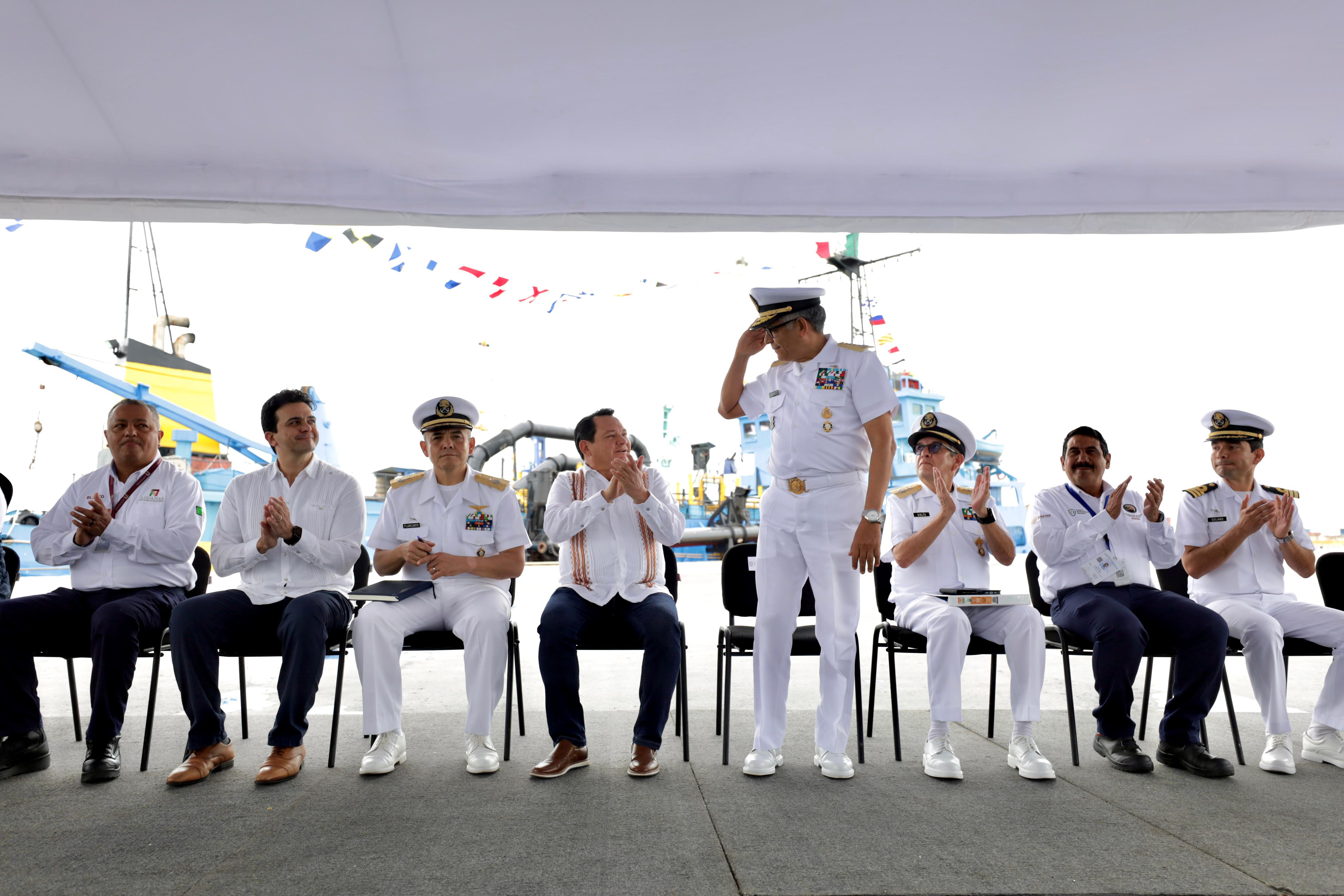 Anuncian inicio de los trabajos de dragado preliminar y mantenimiento del Puerto de Altura de Progreso con miras a su ampliación y llegada de buques de mayor calado