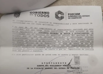 Telemar, S.A. de C.V., difundió un oficio de la Fiscalía General del Estado de Campeche en el cual le ordenó le proporcione información sobre los responsables de la redacción de notas periodísticas publicadas