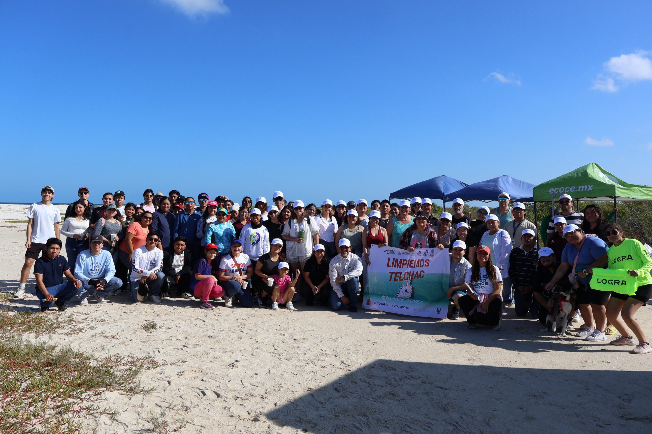 Limpian el puerto de abrigo de Telchac Puerto / Recolectan casi 400 kilos de residuos en playas voluntarios y autoridades