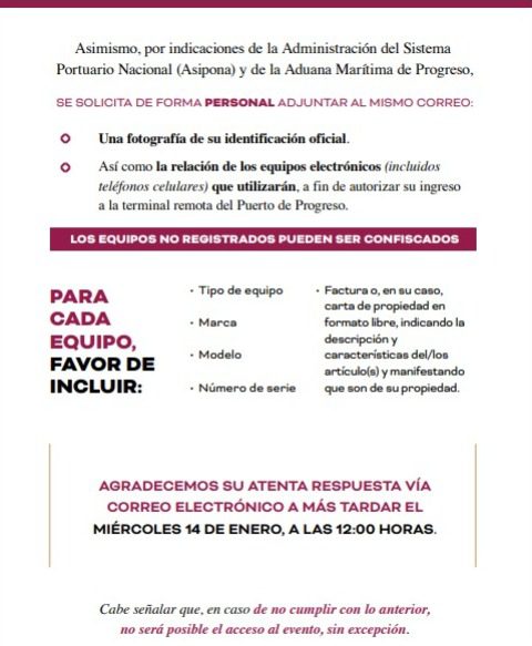 Protocolos de seguridad, control y acceso al informe del gobernador Huacho Díaz Mena en el Puerto de Altura son establecidos por la Semar y la Aduana de Progreso