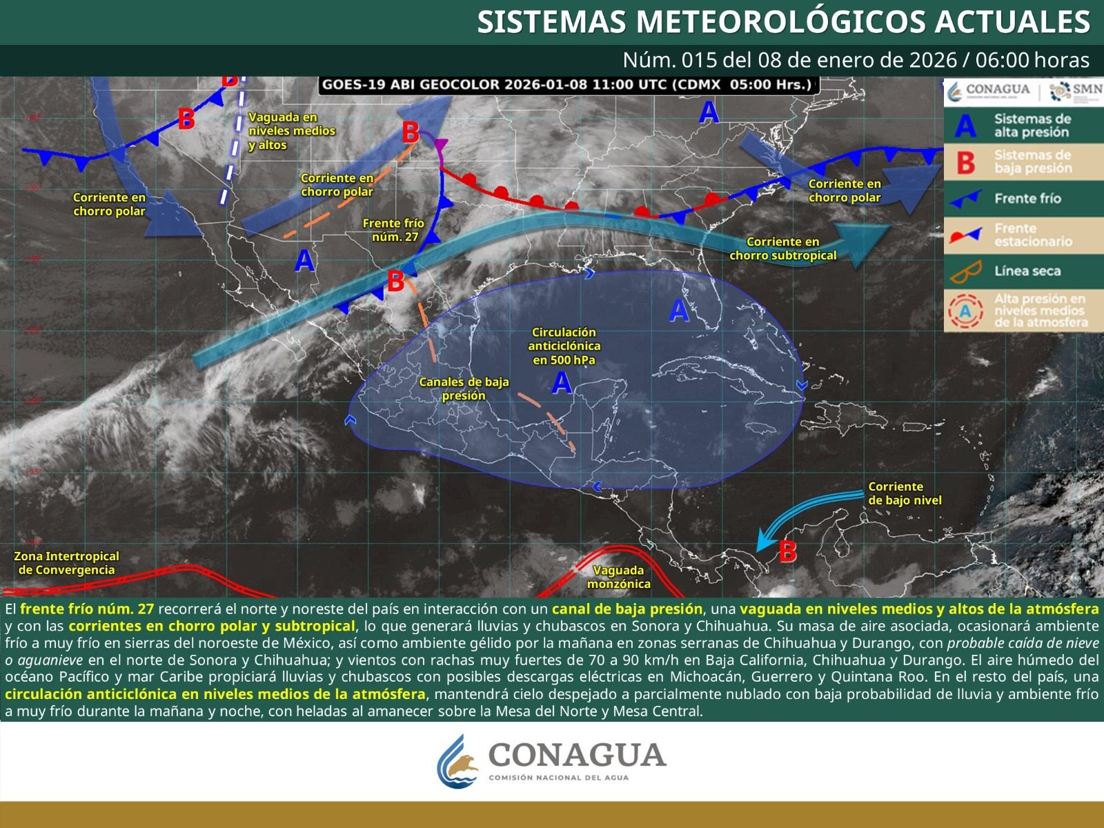 Para Hoy se esperan lluvias aisladas en el oriente, norte-centro, noroeste y sur de Yucatán