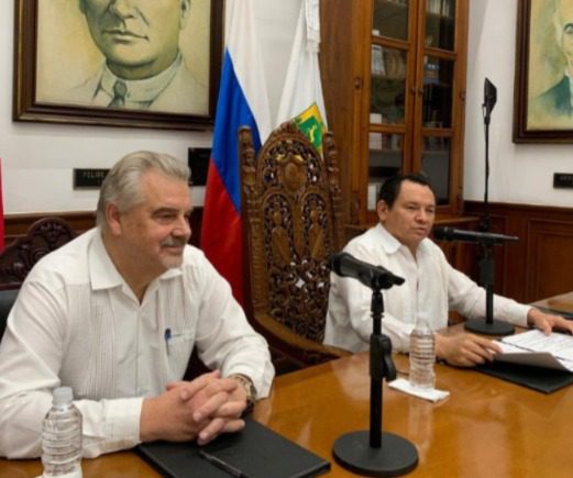 El embajador de la Federación de Rusia en México, Nikolay Sofinskiy, se reunió con el gobernado Huacho Díaz Mena en Palacio de Gobierno