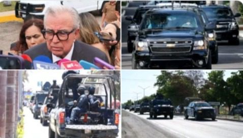 El gobernador Rubén Rocha Moya aumentó su seguridad / Presidenta Claudia Sheinbaum pidió datos de pruebas para enviarlo a Estados Unidos / Si no las hay, se trata de una jugada política, dijo