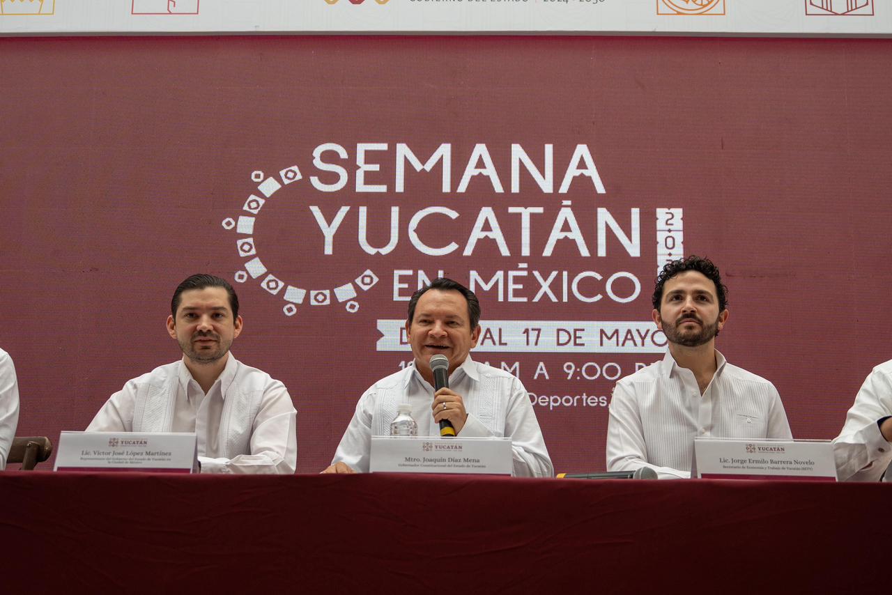 Gobernador Joaquín Díaz Mena presentó ante medios de comunicación de la Ciudad de México la Semana Yucatán en México 2026