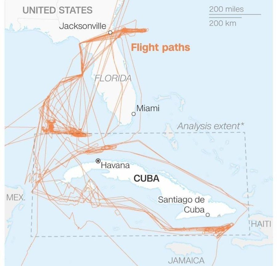 CNN informa que el 4 de febrero, la Armada y la Fuerza Aérea de Estados Unidos realizaron al menos 25 vuelos de reconocimiento cerca de Cuba para recabar información
