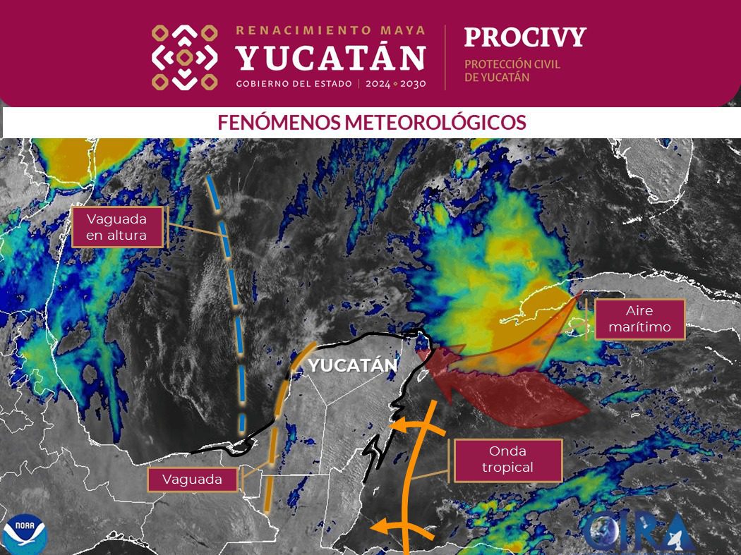 El potencial de lluvias fuertes a intensas continuará en Yucatán hasta el próximo 5 de junio, principalmente durante las tardes y noches