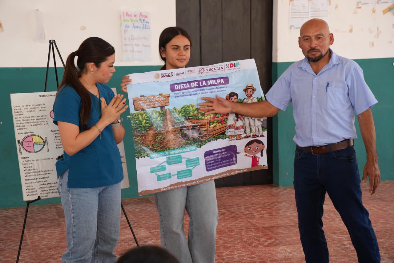 Comisaría de Tahmuy, en Valladolid, fue sede de una nueva jornada de capacitación para promover la producción de alimentos en el hogar y el consumo de opciones saludables