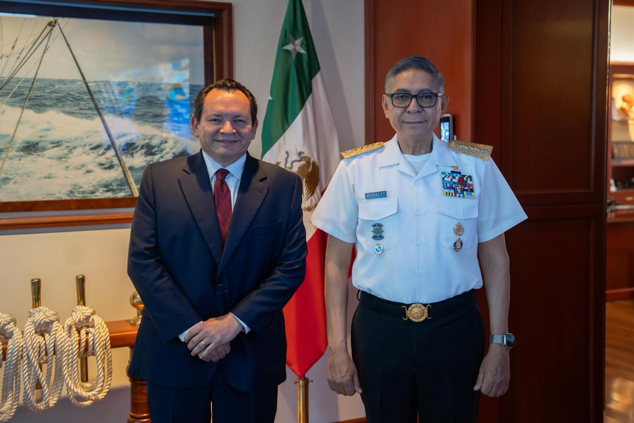 Gobernador Díaz Mena y Secretario de Marina revisan la ampliación y modernización del Puerto de Altura de Progreso que incluye la instalación de una nueva base naval equipada con patrullas oceánicas y embarcaciones de nueva generación