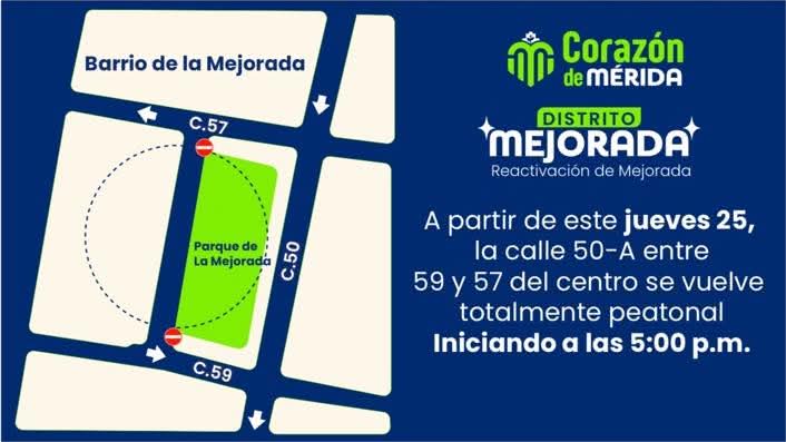Calle 50-A entre 59 y 57 será completamente peatonal y sea un corredor gastronómico y cultural, de jueves a domingo, anunció la alcaldesa Cecilia Patrón al presentar el programa “Distrito Mejorada”