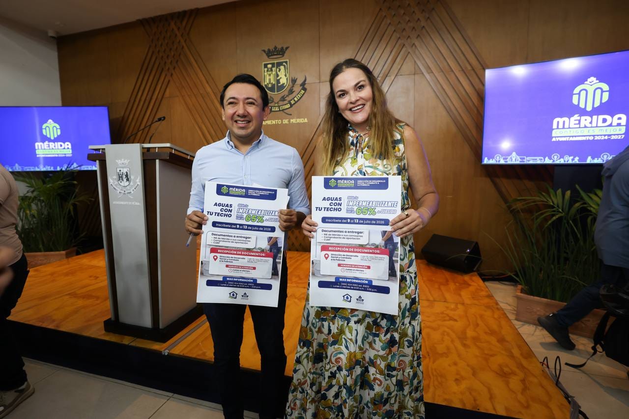 Segunda convocatoria del programa “Aguas con tu Techo”, programa que permite a las familias meridanas adquirir impermeabilizantes con hasta el 65 por ciento de subsidio