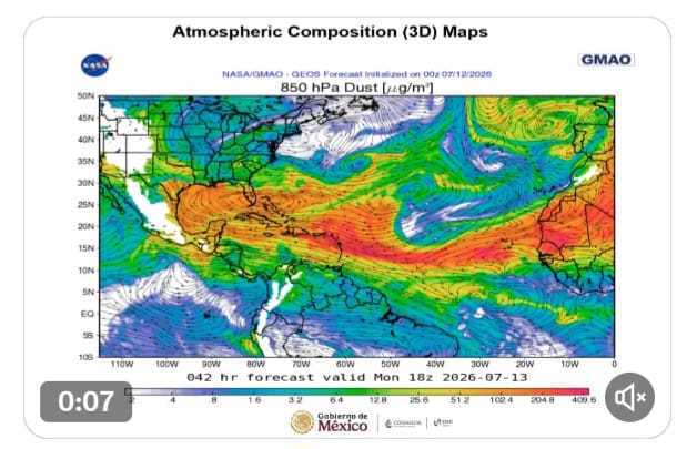 A partir de hoy, y hasta el próximo sábado 18, en la Península de Yucatán se sentirá el impacto de una densa nube de polvo del Sahara