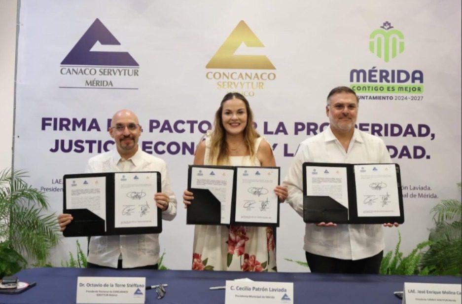 Firman empresarios y Ayuntamiento de Mérida “Carta de Intención del Pacto por la Prosperidad, la Justicia Económica y la Seguridad”