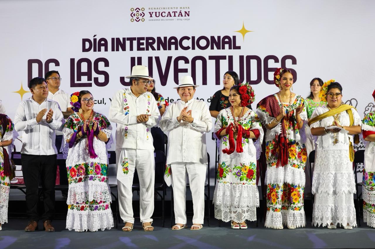 Gobernador Joaquín Díaz Mena encabezó en Ticul la celebración del Día Internacional de las Juventudes con jóvenes de 13 municipios de Yucatán