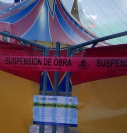 Por carecer de los permisos correspondientes para operar, tanto en materia de espectáculos como de protección civil y desarrollo urbano, fue suspendido un circo
