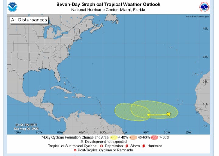 En el Océano Atlántico se prevé la formación de dos zonas de baja presión con probabilidad para desarrollo ciclónico / Ingresarían en el mar Caribe la próxima semana