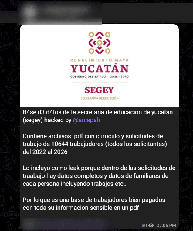 Niega SEGEY vulneración a sus sistemas / Rechaza versiones que circulan en redes sociales y algunos espacios digitales respecto a una presunta vulneración de datos personales de trabajadores y solicitantes de empleo