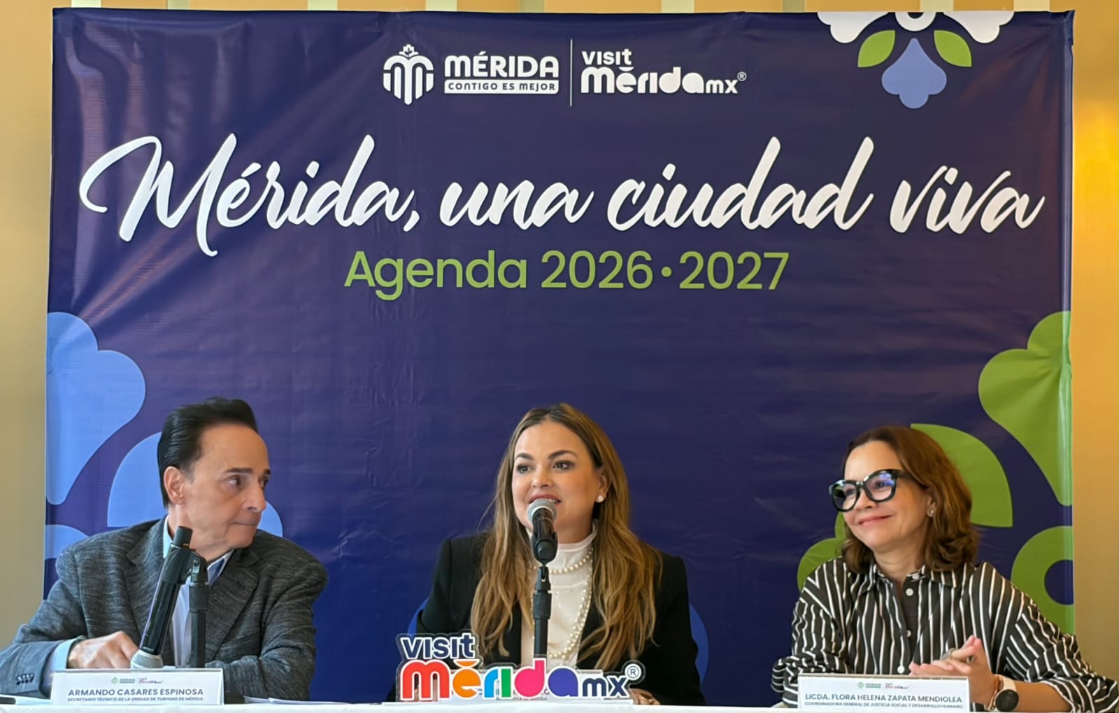 La presidenta municipal de Mérida, Cecilia Patrón Laviada, presentó la agenda cultural y turística que tendrá la ciudad durante el cierre de 2026