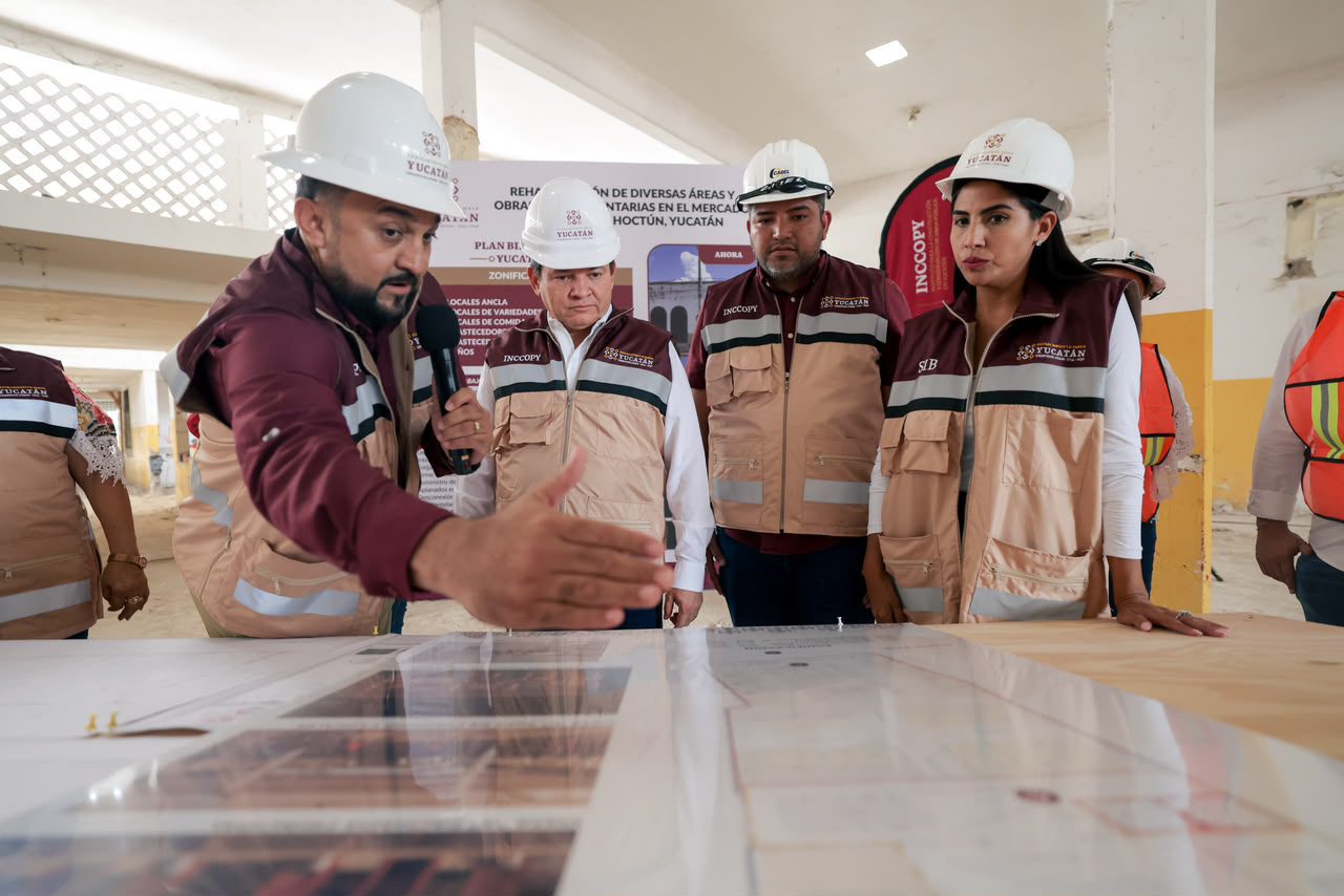 El Mercado Municipal de Hoctún es rehabilitado mediante una inversión de 10.5 millones de pesos, destinada a mejorar las condiciones de trabajo de los comerciantes