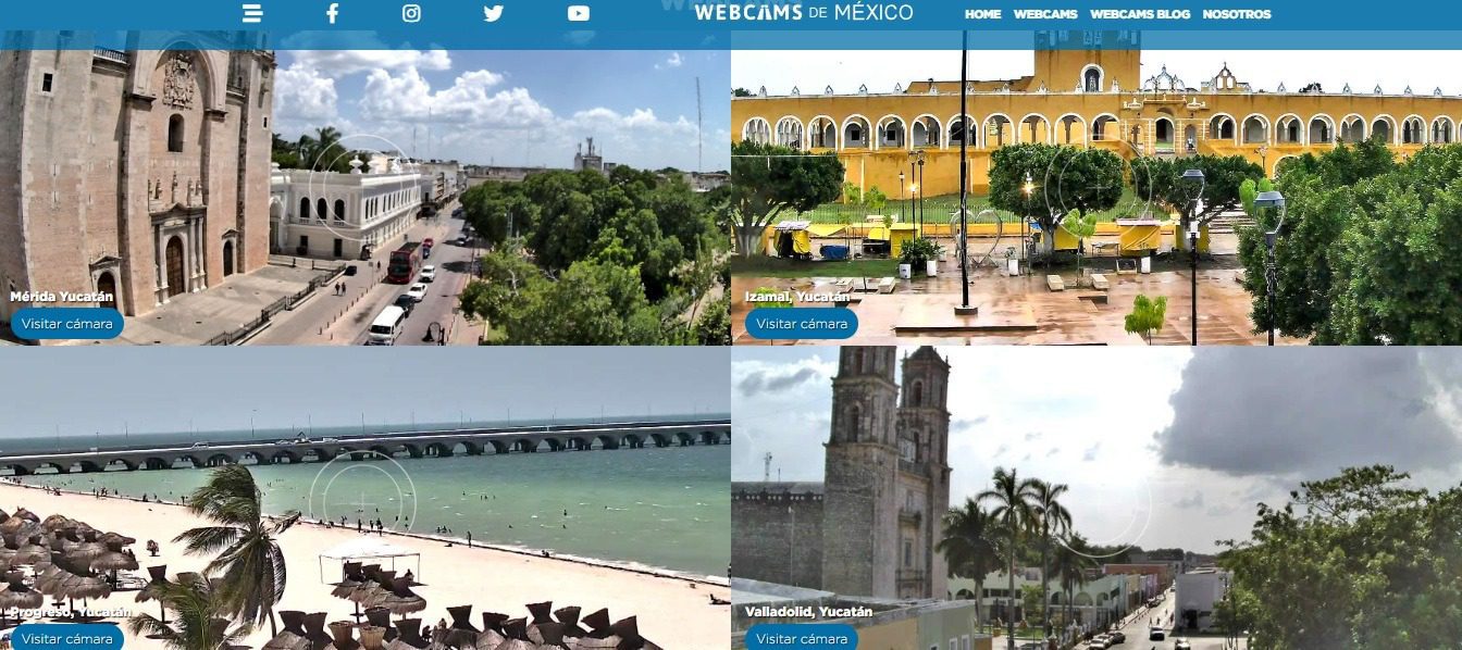 Mérida, Izamal, Progreso y Valladolid ya pueden observarse en tiempo real durante las 24 horas del día a través de Webcams de México