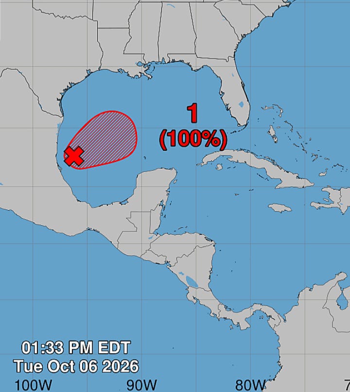 En el Golfo de México se forma la depresión tropical:  se dirige a Estados Unidos / Durante su trayectoria, la lluvia, el viento y el oleaje afectarán a la Península de Yucatán